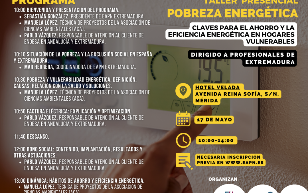 Taller POBREZA ENERGÉTICA: “Claves para el ahorro y la eficiencia energética en hogares vulnerables»